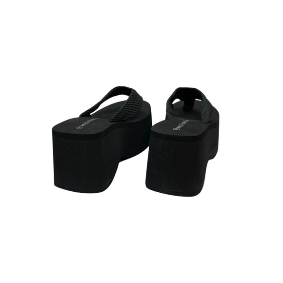 Wild Diva Women's Chunky Black Platform Sandals Felda-01 - Picture 5 of 5